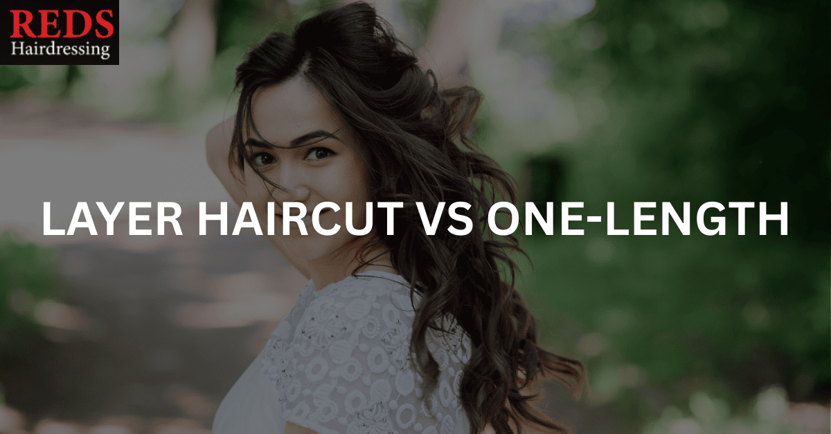 woman with layered haircut smiling