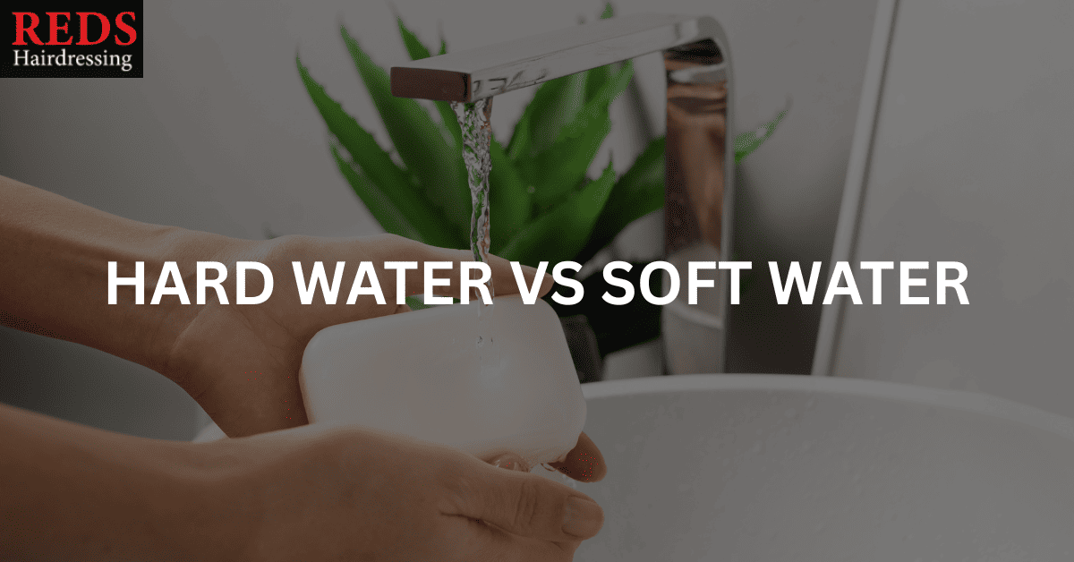 man washing soap with hard water from his tap