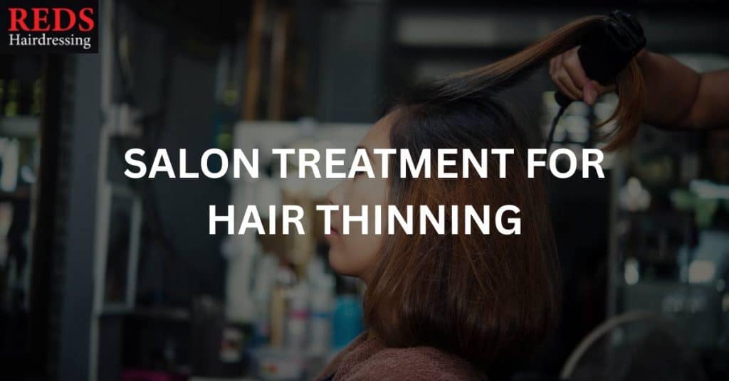 asian woman receiving salon treatment for hair thinning