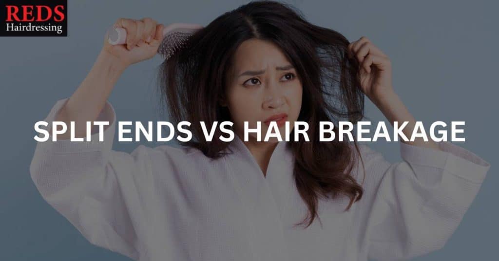 asian woman suffering from hair breakage